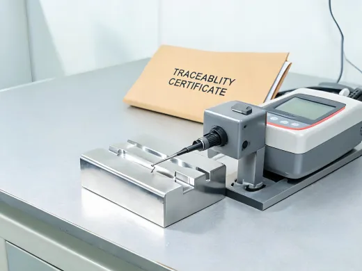 Surface roughness tester on machined mold insert