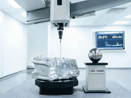 CMM probe inspecting machined part